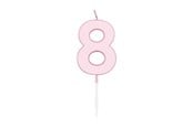 Leketøy - Globos Cake candle 4.5cm Pastel Pink no. 8 - 1118
