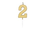 Leketøy - Globos Cake Candle 4.5cm Metallic Gold no. 2 - 1072