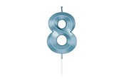Leketøy - Globos Cake Candle 6cm Metallic Light Blue no. 8 - 1058