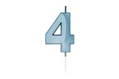 Leketøy - Globos Cake Candle 6cm Metallic Light Blue no. 4 - 1054