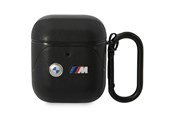 Mobil - Andre tilbehør - BMW BMA222PVTK AirPods 1/2 cover black/black Leather Curved Line - 3666339089535