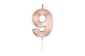 Leketøy - Globos Cake Candle 6cm Metallic Rose Gold no. 9 - 1039