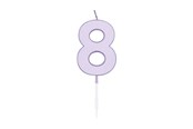 Leketøy - Globos Cake candle 4.5cm Pastel Lilac no. 8 - 1218