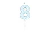 Leketøy - Globos Cake candle 4.5cm Pastel Blue no. 8 - 1188