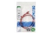 Nettverkskabel - Deltaco patch cable - 0.75 m - red - Rød - TP-6075R-SLIM