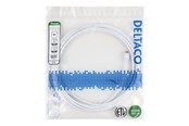 Nettverkskabel - Deltaco patch cable - 5 m - white - Hvit - TP-65W-SLIM
