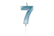 Leketøy - Globos Cake Candle 6cm Metallic Light Blue no. 7 - 1057