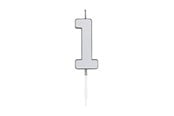 Leketøy - Globos Cake Candle 4.5cm Metallic Silver no. 1 - 1081