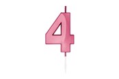 Leketøy - Globos Cake Candle 6cm Metallic Light Pink no. 4 - 1044
