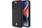 Mobil - Deksel og etui - BMW Leather Diamond Pattern case for iPhone 15 Pro - black - 3666339142568