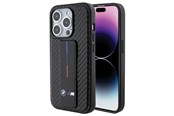 Mobil - Deksel og etui - BMW Grip Stand Smooth & Carbon case for iPhone 15 Pro - black - 3666339204464