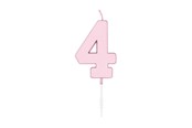 Leketøy - Globos Cake candle 4.5cm Pastel Pink no. 4 - 1114