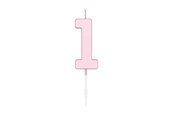 Leketøy - Globos Cake candle 4.5cm Pastel Pink no. 1 - 1111