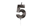 Leketøy - Globos Cake Candle 6cm Metallic Black no. 5 - 1065