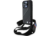 Mobil - Deksel og etui - BMW M Edition Carbon Stripe & Strap case for iPhone 15 Pro - black - 3666339235437