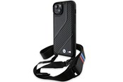 Mobil - Deksel og etui - BMW M Edition Carbon Stripe & Strap case for iPhone 15 / 14 / 13 - black - 3666339235413