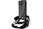 Mobil - Deksel og etui - BMW M Edition Carbon Tricolor Lines & Strap case for iPhone 15 / 14 / 13 - black - 3666339235659