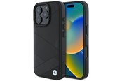 Mobil - Deksel og etui - BMW Signature Leather Crossing Lines Pattern iPhone 16 Pro Case - Black - 3666339323547