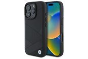 Mobil - Deksel og etui - BMW Sign Leather Crossing Lines Pattern iPhone 16 Pro Max Case - Black - 3666339323554