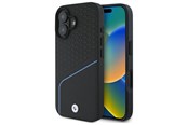 Mobil - Deksel og etui - BMW Sign Leather Textured And Line MagSafe iPhone 16 Case - Black - 3666339323288