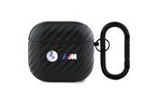 Mobil - Andre tilbehør - BMW Carbon Double Metal Logo Case for AirPods 4 - Black - 3666339397449
