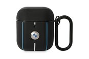Mobil - Andre tilbehør - BMW Leather Color Lines Case for AirPods 1 / 2 - Black - 3666339089504