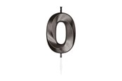 Leketøy - Globos Cake Candle 6cm Metallic Black no. 0 - 1060