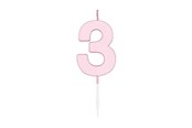 Leketøy - Globos Cake candle 4.5cm Pastel Pink no. 3 - 1113
