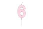 Leketøy - Globos Cake candle 4.5cm Pastel Pink no. 6 - 1116