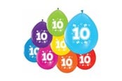 Leketøy - Globos Balloons 2-sided Printed Number 10 8 pcs. - 512010