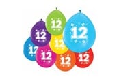 Leketøy - Globos Balloons 2-sided Printed Number 12 8 pcs. - 512012
