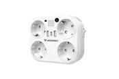 Mobil - Adaptere og ladere - Wozinsky WRS-2B 4x AC 2x USB-A 2x USB-C 4000 W Network Splitter with Lamp - White - 5907769388637