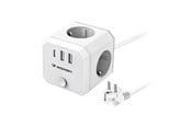 Mobil - Adaptere og ladere - Wozinsky WKZ-3B Power Cube 4x AC 2x USB-A 1x USB-C 4000 W with 1.8 m Cable - White - 5907769388644