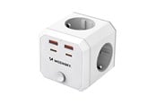 Mobil - Adaptere og ladere - Wozinsky WKZ-4B Power Cube 4x AC 2x USB-A 2x USB-C PD 20 W 4000 W - White - 5907769388651