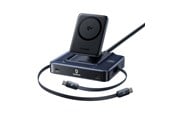 Mobil - Adaptere og ladere - Baseus Nomos NH21 6-in-1 245W Wireless Charging Station with Two Retractable USB-C Cables - Black - E0120Q00