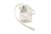 Mobil - Adaptere og ladere - Baseus EnerCore CG11 70W 6-in-1 Travel Adapter with Retractable USB-C Cable - White - E0307E01