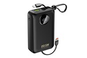 Nødlader - Dudao K14+ Powerbank 20000mAh 22.5W USB-C / USB-A / Built-in Lightning and USB-C Cables - Black - 6977196680016