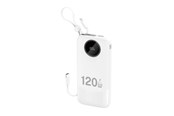 Nødlader - Dudao K13 10000mAh Powerbank with Built-in Cable - White - 6977196680221