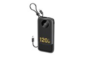 Nødlader - Dudao K13 10000mAh Powerbank with Built-in Cable - Black - 6977196680238