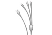 USB - Dudao L20X 3in1 USB cable - Lightning / microUSB / USB Type C 65W 1.2m - Gray - 6973687242220