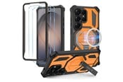 Mobil - Deksel og etui - Tech-Protect MagBlast MagSafe Case + Tempered Glass 2-Pack for Samsung Galaxy S26 Ultra - Black and Orange - 5906302323746