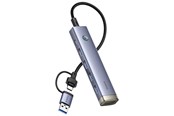 USB-hub - Baseus UltraJoy Series USB-A/USB-C hub 4xUSB-A 3.0 1xUSB-C 5V - gray USB-hub - B0005280B811-13
