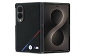Mobil - Deksel og etui - BMW M Leather Perforated Tricolor Stripe Metal Logos MagSafe Case for Samsung Galaxy Z Fold 8 - Black - 3666339662622