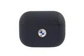 Mobil - Andre tilbehør - BMW Genuine Leather Silver Logo AirPods Pro Case - Navy Blue - 3666339009441
