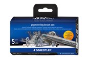 Skrive- & Tegneverktøy - Staedtler pigment big brush pen Grey 5pcs - 373 C5-1