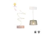 Dukker, Bamser & Utstyr - Micki Lundby taklampe og lyslenke med lys. Bruker 2x CR2032-batterier (ikke inkludert). 15-minutters automatisk avstenging. - 18403