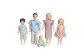 Dukker, Bamser & Utstyr - Micki Lundby familie: mor, far, 2 barn og 1 baby. Avtakbare klær. Fra 3 år+ - 18407