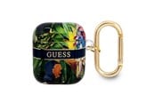 Mobil - Andre tilbehør - GUESS GUA2HHFLB AirPods cover blue/blue Flower Strap Collection - 3666339041878