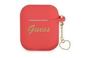 Mobil - Andre tilbehør - GUESS GUA2LSCHSR AirPods cover red/red Silicone Charm Heart Collection - 3666339039097