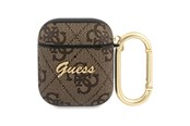 Mobil - Andre tilbehør - GUESS GUA24GSMW AirPods cover brown / brown 4G Script Metal Collection - 3666339009724